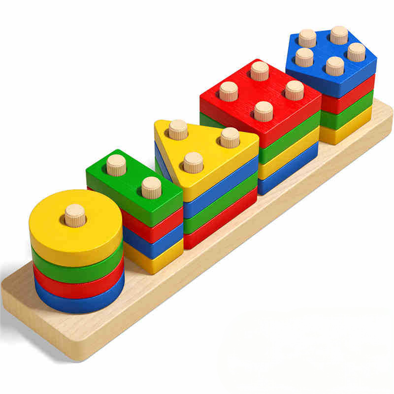 Sandbox Play Set - معدات التعليم المبكر مجموعة أعمدة هندسية،