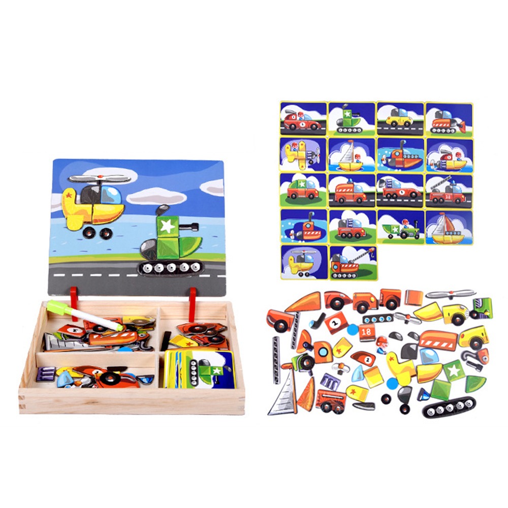Kids Toys Drawing Easy - ألغاز خشبية مغناطيسية ثلاثية الأبعاد مع