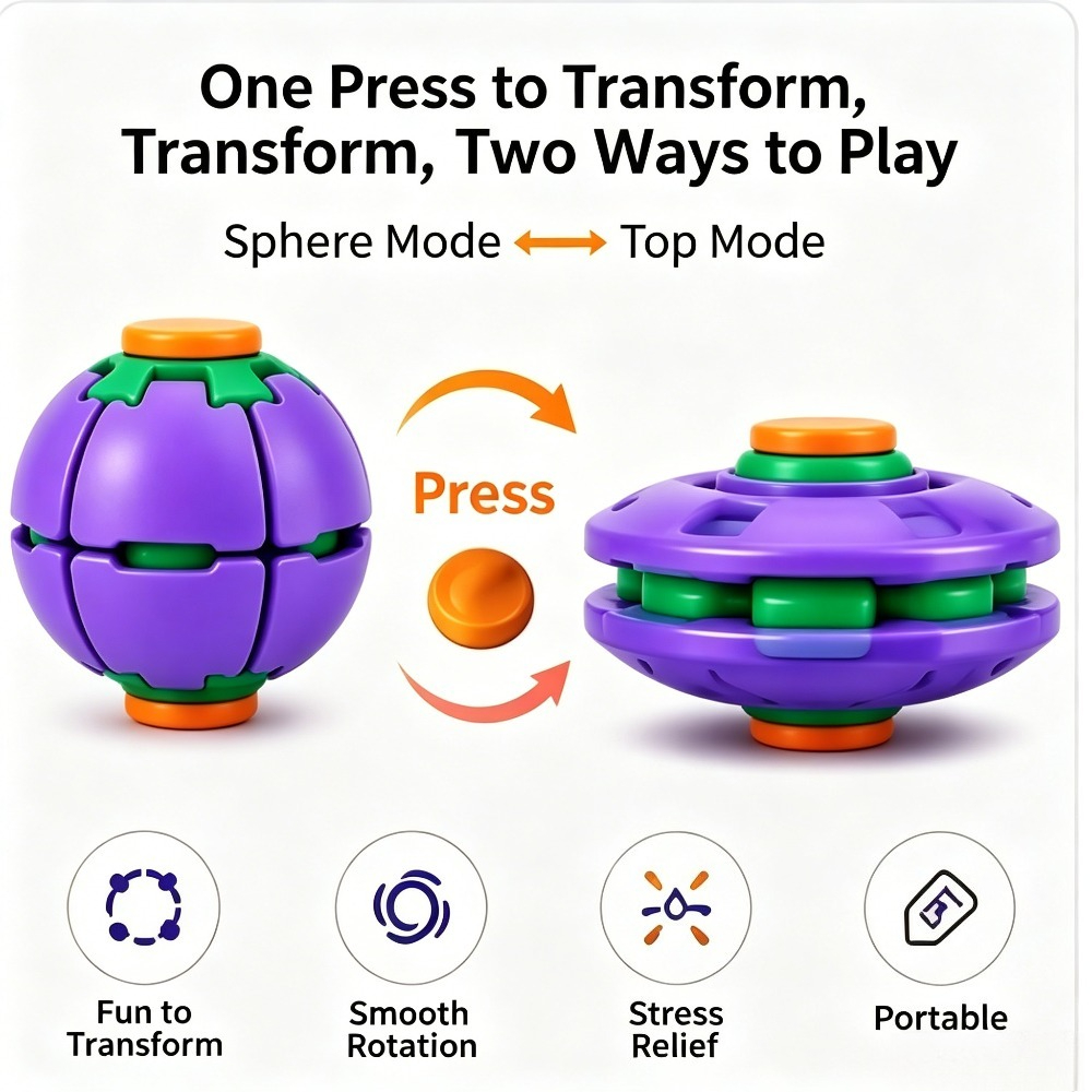 كرة سبينر قابلة للتحول بالضغط  - مراجعة Kids Toys Kids Toys وسعره